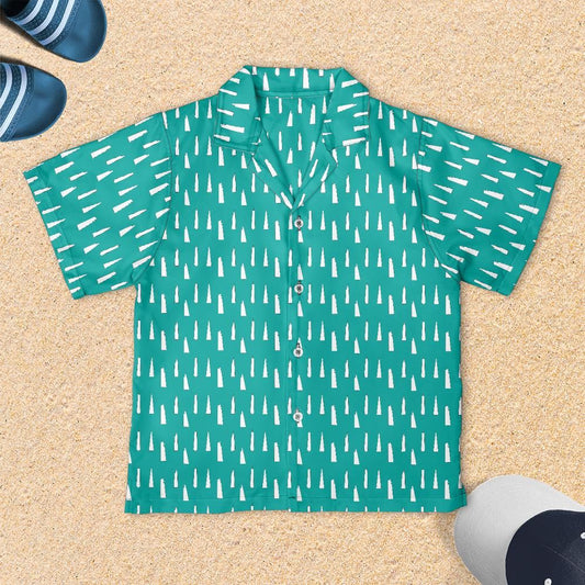 NYC and London Skyscraper Youth Shirt teal