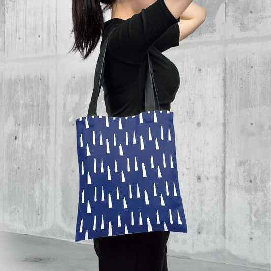 NYC and London Skyscraper Tote bag blue