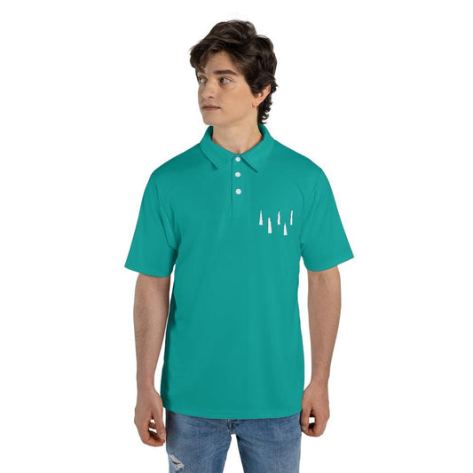 NYC and London Skyscraper Short Sleeve Polo shirt teal