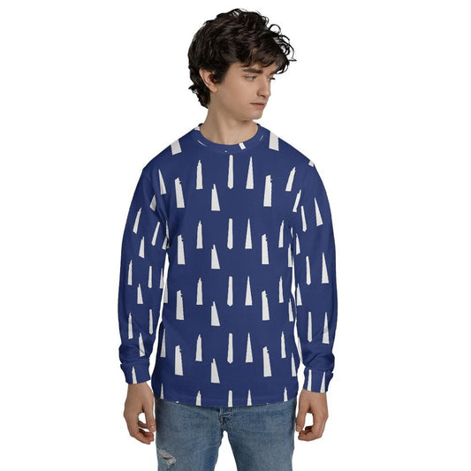 NYC and London Skyscraper Long sleeve blue